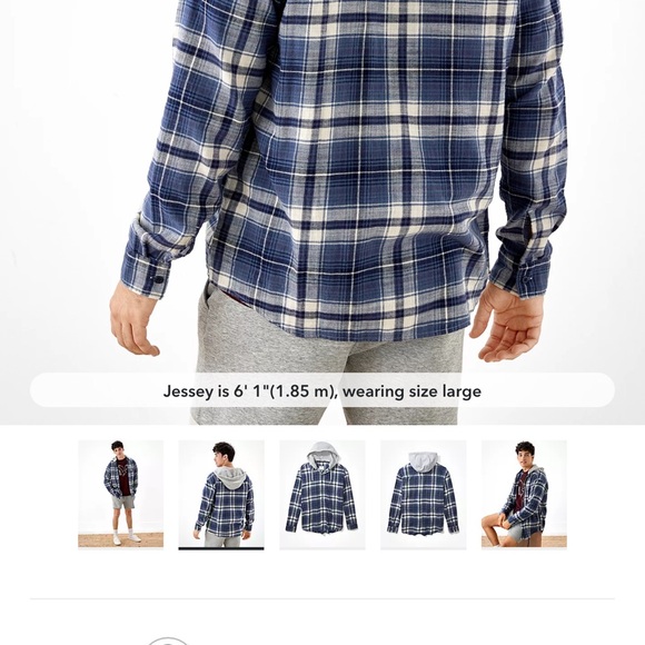 AE Super Soft Hooded Flannel Shirt. - Picture 5 of 6
